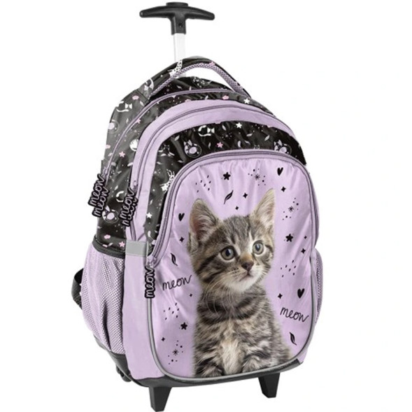 Sac à dos à roulettes Chat Meow 45 CM trolley - Cartable