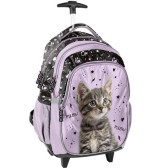 Sac à dos à roulettes Chat Meow 45 CM trolley - Cartable