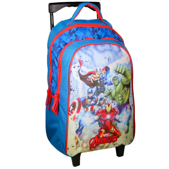 High-End Multicolor 45 CM Trolley Avengers Backpack with Wheels