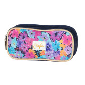 Estuche rectangular Ettavee Love Mariposas Rosa 22 CM - 2 compartimentos