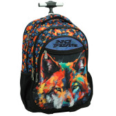 Sac à dos à roulettes No Fear Loup Colors 48 CM Trolley Haut de Gamme