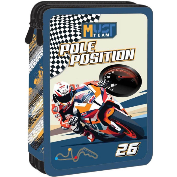 Estuche lleno Must Moto Pole Position 21 CM - 2 compartimentos