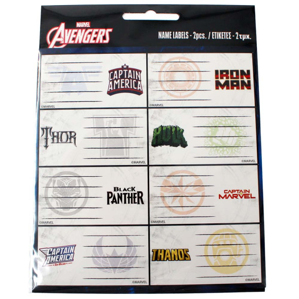 Schuletiketten Avengers Marvel