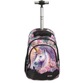 Sac à dos à roulettes Licorne Magique 44 CM - 2 cpt