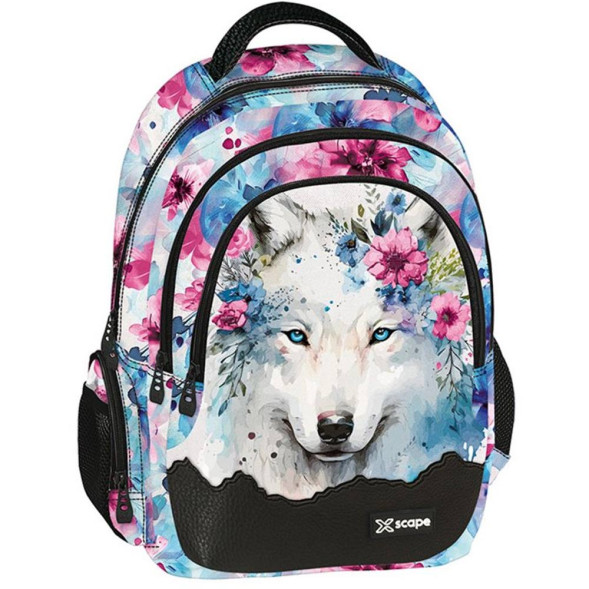 Wolf Floral Backpack 42 CM - 2 Compartments