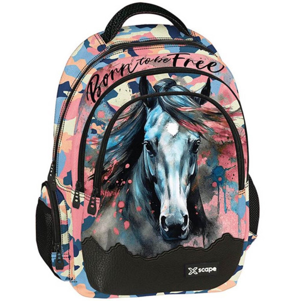 Sac à dos Cheval "Born To be Free" 42 CM - 2 Cpt