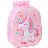 Rugzak Licorne Roze 3D 33 CM Kleuterschool