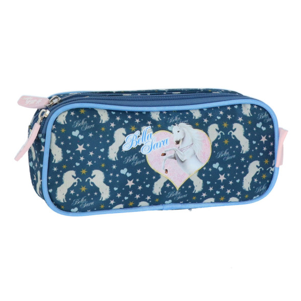 Astuccio rettangolare Cheval bianco Bella Sara 22 CM - 2 Scomparti