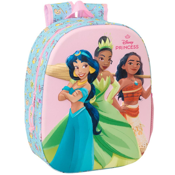 Rosa 3D Disney Prinzessinnen Rucksack 33 CM Kindergarten