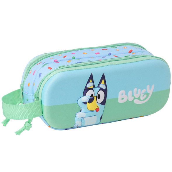 Bluey Blaue 3D Federmäppchen 21 CM - 2 Fächer