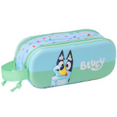 Bluey Blaue 3D Federmäppchen 21 CM - 2 Fächer