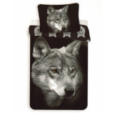 Black Wolf Duvet Cover Set 140x200 cm - Cotton