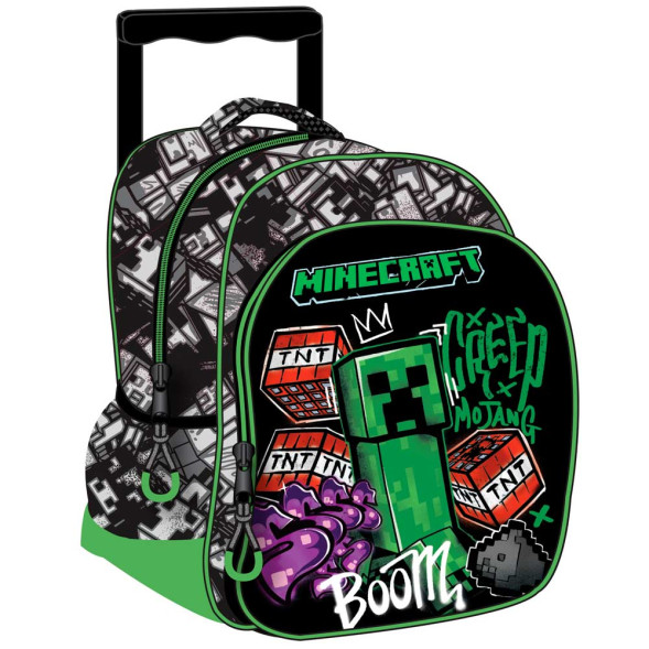 Sac à dos à roulettes Minecraft Metro Art 30 CM Maternelle
