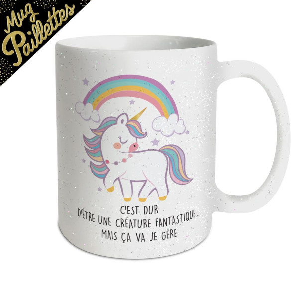 Mug paillettes Licorne Fantastique