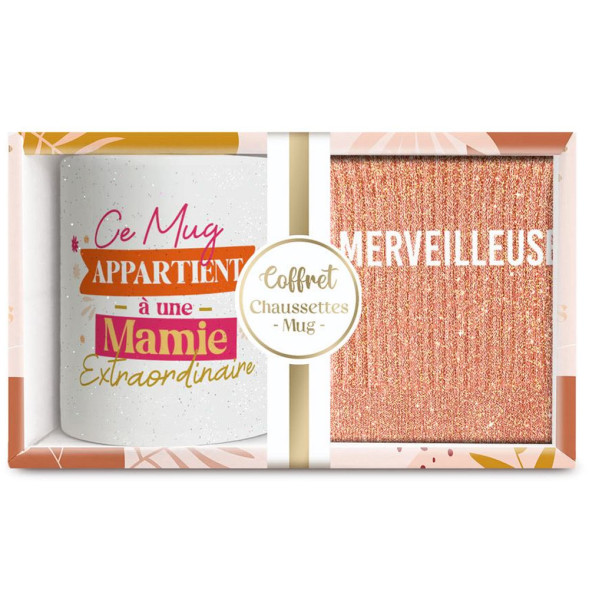 Coffret Mug et Chaussettes Mamie Merveilleuse