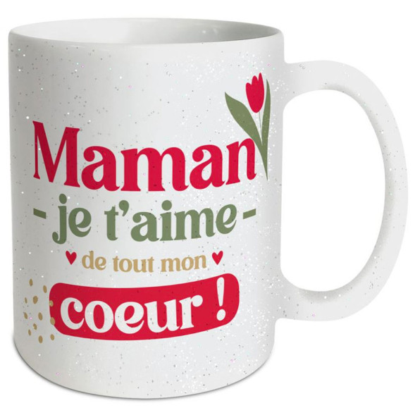 Tazza Mamma Ti Amo Glitter