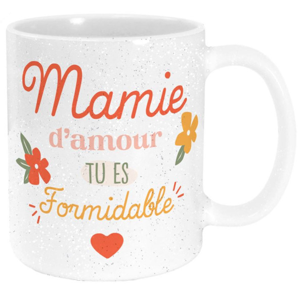 Taza Abuela de Amor Purpurina