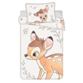 Set copripiumino in cotone Bambi Beige 100x135 cm e federa