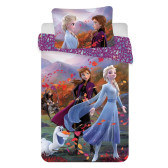 Juego de funda nórdica de algodón Frozen Otoño 100x135 cm y funda de almohada