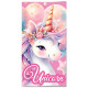 Serviette drap de bain Licorne Rose 140 x 70 cm