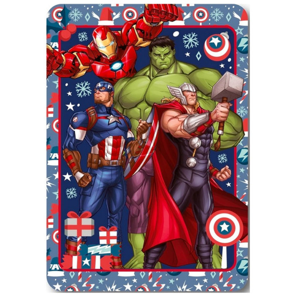 Hasbro Plaid In Pile Marvel Avengers – Coperta Morbida 100x140 Cm, 100% Poliestere, Ideale Per Divano E Letto, Lavabile In Lavatrice A 40°,
 Prodotto Ufficiale