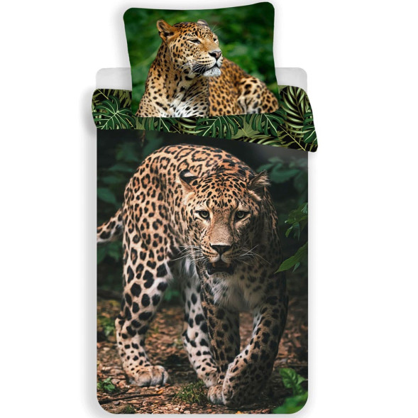 Leopard cotton duvet cover set 140x200 cm and pillowcase