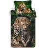Parure housse de couette coton Leopard 140x200 cm et Taie d'oreiller