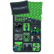 Dekbedovertrekset katoen Minecraft 140x200 cm en Kussensloop.