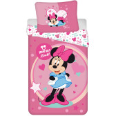 Minnie Herz Bettbezug-Set 140x200 cm und Kissenbezug