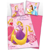 Juego de funda de edredón Princesses Disney 140x200 cm con funda de almohada