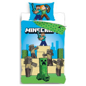Wendebettwäsche-Set Minecraft 140x200 cm mit Kissenbezug