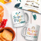Duo mug set super grandpa grandma with glitter