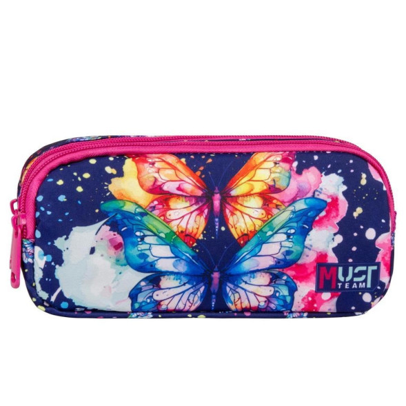 Rectangular Pencil Case Butterflies Must 21 CM - 2 Compartments