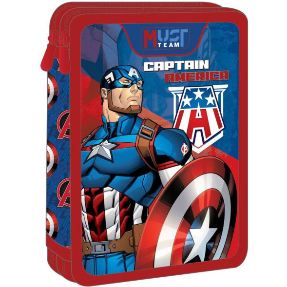Gevulde etui Must Captain America 21 CM - 2 vakken