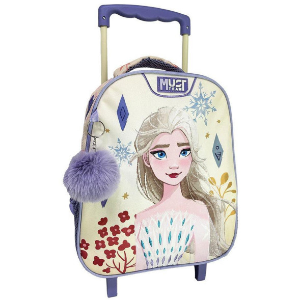 Sac à dos à roulettes Must Reine des Neiges White 31 CM Trolley - Maternelle