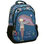Zaino Sirena "Il mare è la mia casa" 48 CM - 2 Cpt