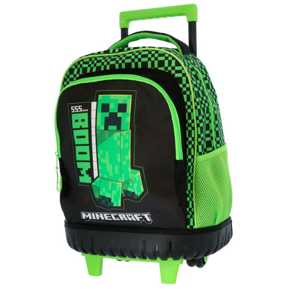 Schulrucksack mit rollen Minecraft Creeper Boom 43 CM 2 Cpt