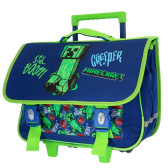 Cartable à roulettes Minecraft Creeper Boom 41 CM - 2 Cpt