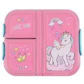 Boîte gouter Licorne Arc-en-ciel Rose 17 CM - 3 Cpt