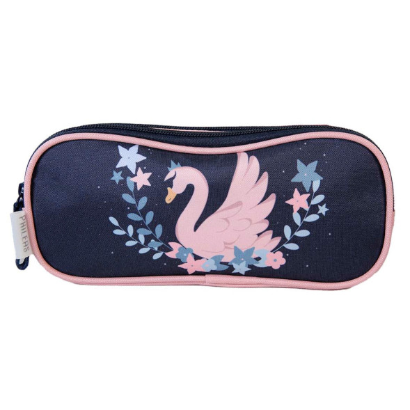 Trousse rectangulaire Phileas Cygne 23 CM - 2 Cpt