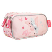 Rectangular Pencil Case Cheval white Bella Sara 22 CM - 2 Compartments