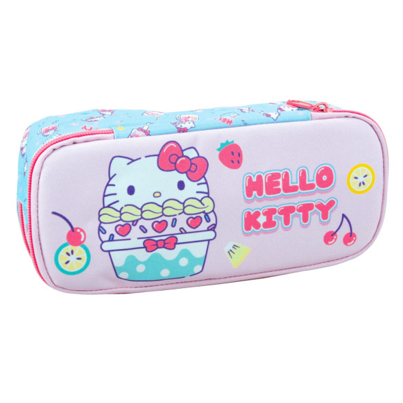 Trousse Rectangulaire Hello Kitty Cupcake 23 CM - 2 Cpt