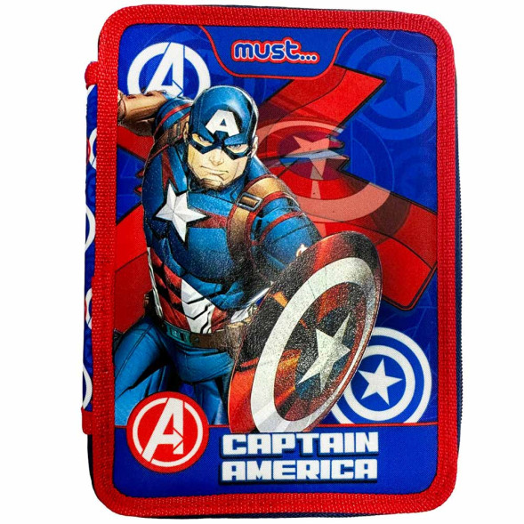 Gefülltes Etui Must Captain America 21 CM - 2 Fächer
