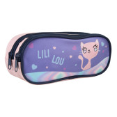 Rectangular pencil case Lili lou Cat 23 CM - 2 Cpt