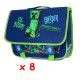 12 Cartables Minecraft Bleu