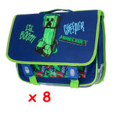 12 Cartables Minecraft Bleu