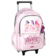 Sac à Dos à Roulettes KPOP Demon Hunters Pink Stars 46 CM - Trolley Haut de Gamme