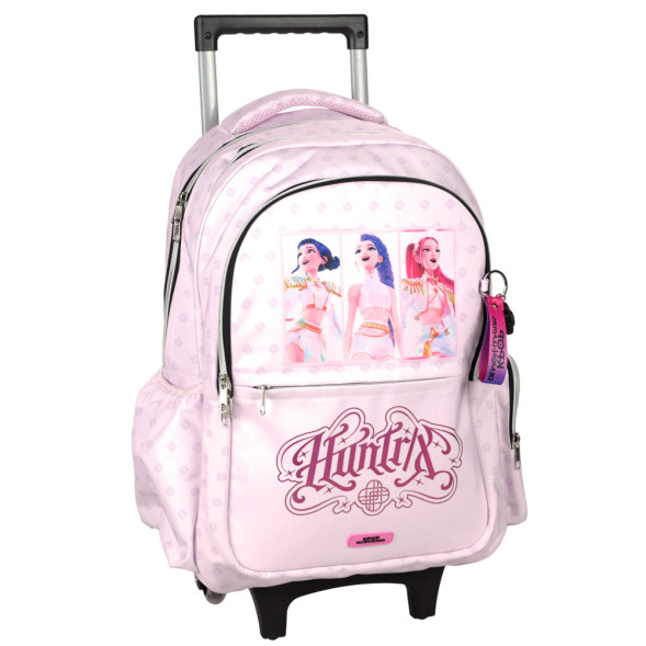 Sac à Dos à Roulettes KPOP Demon Hunters Pink Stars 46 CM - Trolley Haut de Gamme