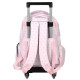 Sac à Dos à Roulettes KPOP Demon Hunters Pink Stars 46 CM - Trolley Haut de Gamme