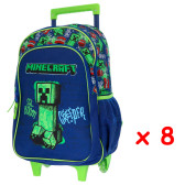 Sac à dos à roulettes Minecraft Creeper Boom 42 CM 2 Cpt